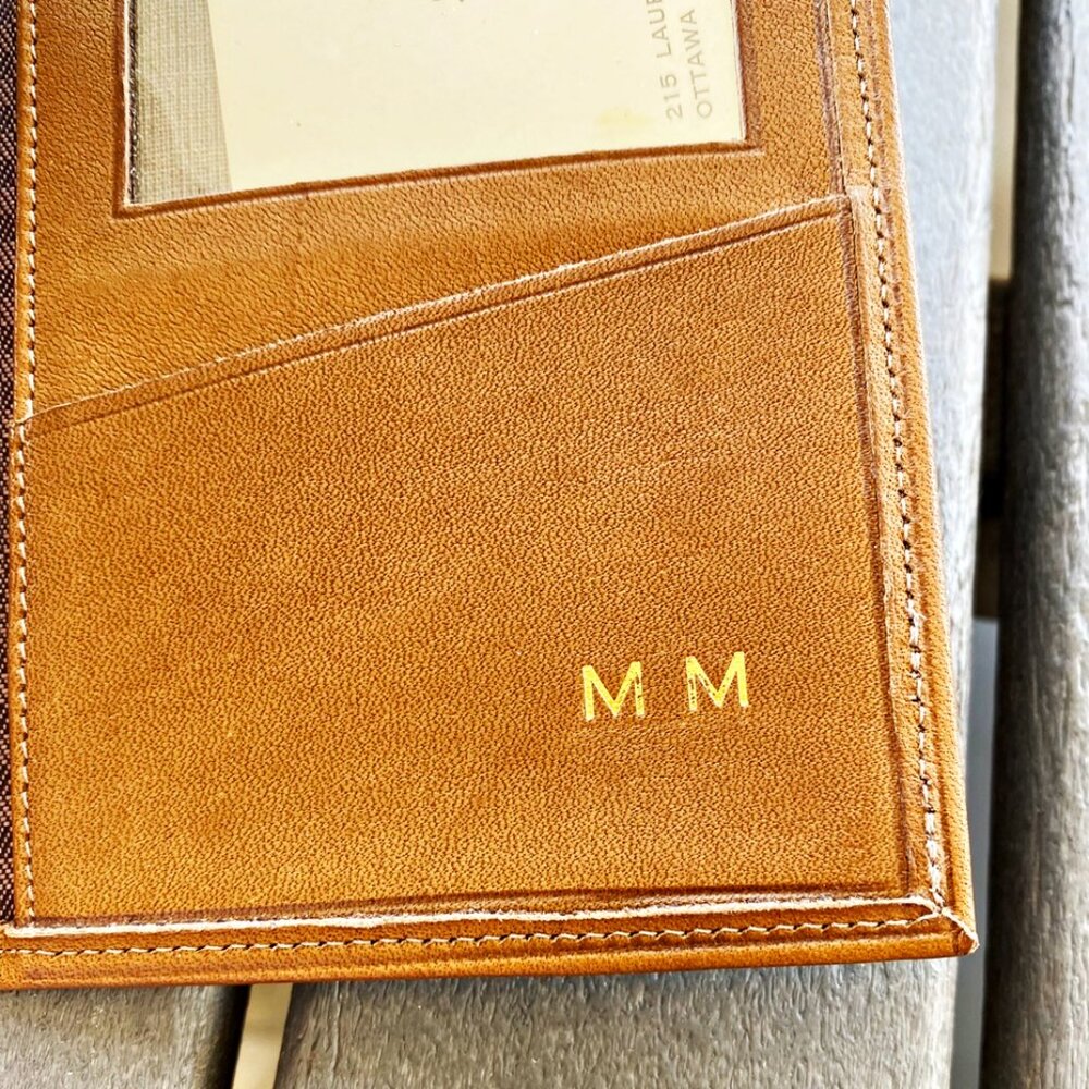 Buxton Leather Wallet Brown Made in Canada Boxed Initials MM Ottowa  Vntg New OS - Picture 7 of 8